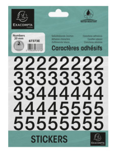 EXACOMPTA Chiffres auto-adhésifs 0-9, 30 mm, noir