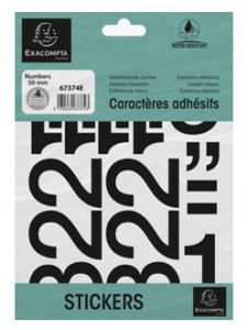 EXACOMPTA Chiffres auto-adhésifs 0-9, 30 mm, noir