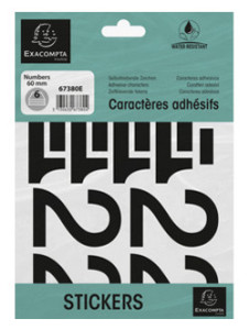 EXACOMPTA Chiffres auto-adhésifs 0-9, 30 mm, noir