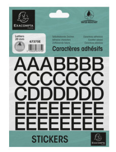 EXACOMPTA Lettres auto-adhésives A-Z, 30 mm, noir