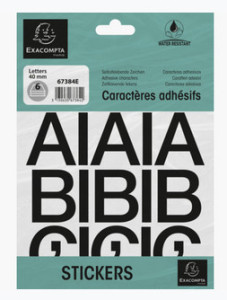 EXACOMPTA Lettres auto-adhésives A-Z, 30 mm, noir