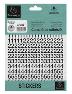 EXACOMPTA Chiffres auto-ashésifs 0-9, 60 mm, noir