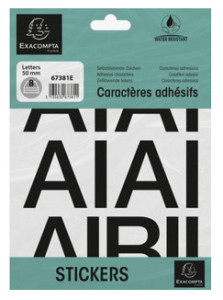 EXACOMPTA Lettres auto-adhésives A-Z, 40 mm, noir