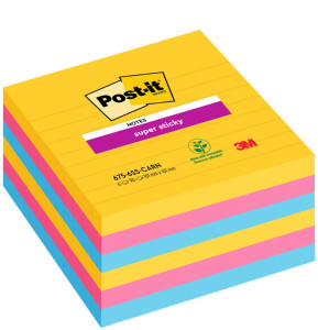 Post-it Bloc note adhésif Super Sticky Notes, 101x101 mm