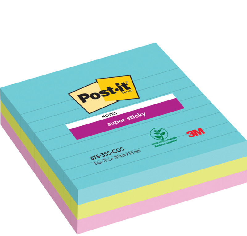 Post-it Bloc-note adhésif Super Sticky Notes, 101 x 101 mm