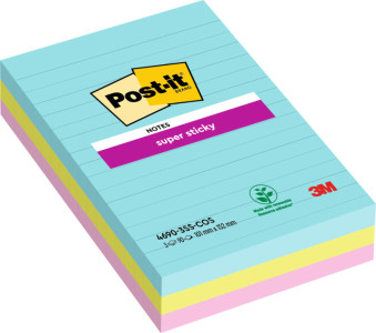 Post-it Bloc-note adhésif Super Sticky Notes, 101 x 152 mm