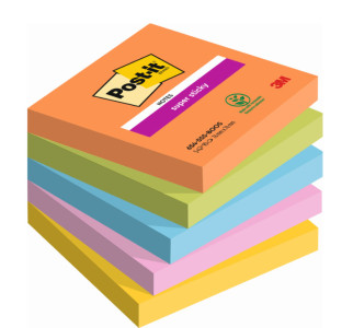 Post-it Bloc-note adhésif Super Sticky Notes, 76 x 76 mm