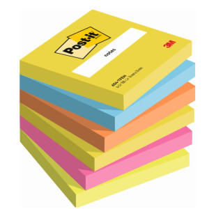 Post-it Bloc-note adhésif, 76 x 76 mm, Energetic Collection