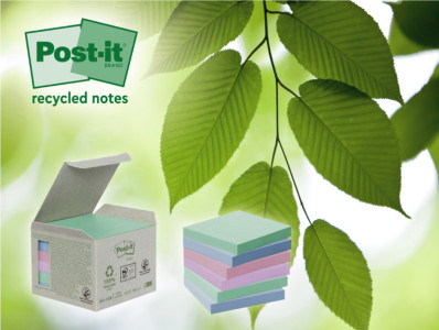 Post-it Bloc-note adhésif Recycling, 51 x 38 mm, 4 couleurs