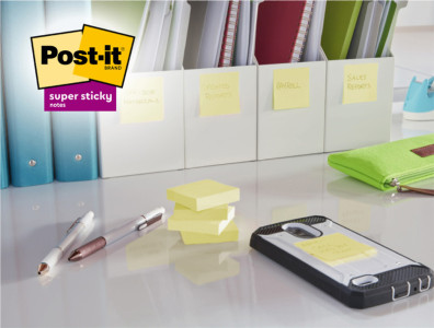 Post-it Bloc-note adhésif Super Sticky Notes, 47,6 x 47,6 mm