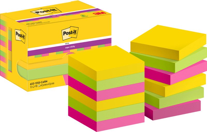 Post-it Bloc-note adhésif Super Sticky Notes, 47,6 x 47,6 mm