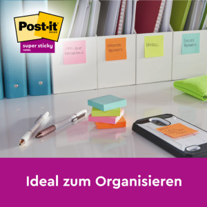 Post-it Bloc-note adhésif Super Sticky Notes, 47,6 x 47,6 mm