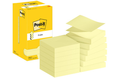 Post-it Bloc-note adhésif Z-Notes, 127 x 76 mm, jaune