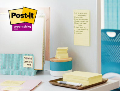 Post-it Super Sticky Recycling Notes, 76 x 76 mm, jaune