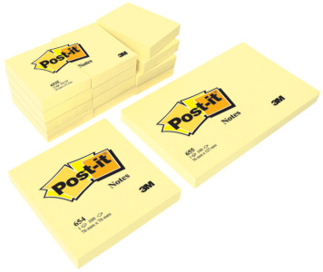 Post-it Bloc-note adhésif, 76 x 76 mm, jaune