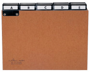 Fiches DURABLE A-Z, carton comprimé, DIN A4 paysage, marron