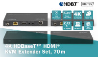 DIGITUS Kit d'extension KVM HDMI 4K HDBaseT, 70 m, noir DIGITUS Kit d'extension KVM HDMI 4K HDBaseT, 70 m, noir