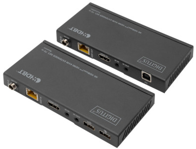 DIGITUS Kit d'extension KVM HDMI 4K HDBaseT, 70 m, noir