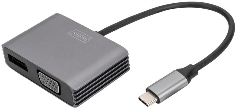 DIGITUS Adaptateur graphique USB-C 4K 2en1 DisplayPort + VGA