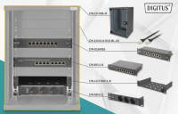 Kit réseau DIGITUS 10, 9 U, (L) 312 x (P) 300 mm, noir