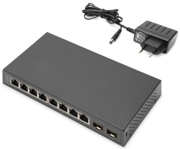 DIGITUS Commutateur 8 ports Gigabit + 2 ports SFP Gigabit