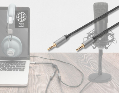 DIGITUS Câble de raccordement audio, jack mâle 3,5 mm, 3 m
