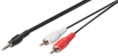 DIGITUS Câble audio adaptateur, fiche jack 3,5 mm, 2,5 m