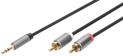 DIGITUS Câble adaptateur audio stéréo, prise jack - RCA, 3 m