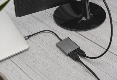 DIGITUS Adaptateur graphique, USB-C - HDMI 2-en-1