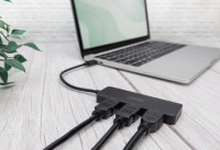 DIGITUS Hub vidéo MST, 3 ports, USB-C - 3x HDMI, noir DIGITUS Hub vidéo MST, 3 ports, USB-C - 3x HDMI, noir