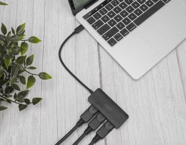 DIGITUS Hub vidéo MST, 3 ports, USB-C - 3x DisplayPort