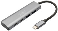 DIGITUS Hub USB-C, 4 ports, 2x USB A + 2x USB-C, gris foncé DIGITUS Hub USB-C, 4 ports, 2x USB A + 2x USB-C, gris foncé