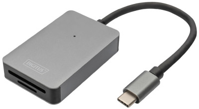DIGITUS Lecteur de carte USB-C High Speed, 2 ports, gris