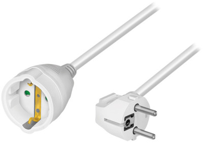 LogiLink Rallonge électrique avec prise de terre, 3 m, blanc