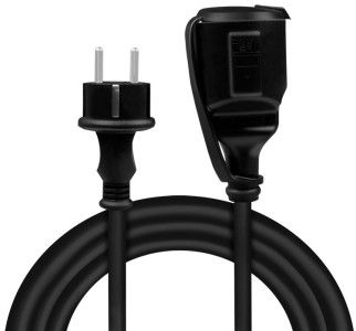 Rallonge d'alimentation LogiLink avec contact de terre, 5 m, IP44