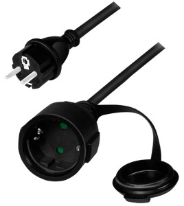 Rallonge d'alimentation LogiLink avec contact de terre, 5 m, IP44