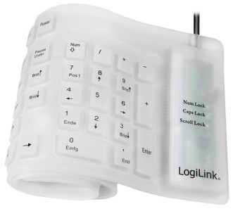 LogiLink Flexible Silikon-Tastatur, kabelgebunden, blau