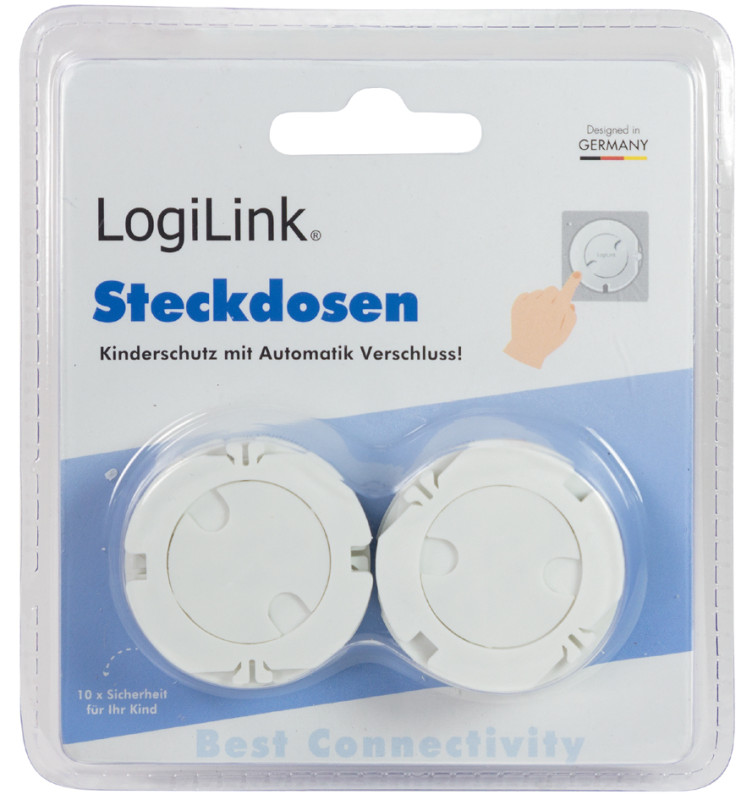 LogiLink Cache-prise à fermeture automatique, set de 10