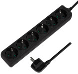 Multiprise LogiLink 6 prises, sans interrupteur, noir Multiprise LogiLink 6 prises, sans interrupteur, noir