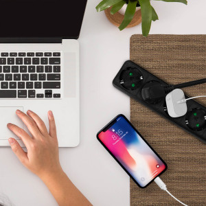 Multiprise LogiLink 6 prises, sans interrupteur, noir