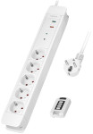 Multiprise LogiLink, 5 prises, avec télécommande, blanc