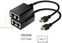 LogiLink Kit d'extension HDMI via LAN, pigtail, 30 m, noir
