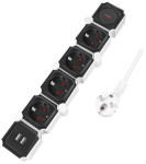 LogiLink Bloc multiprises flexible, avec 2x USB, noir/blanc LogiLink Bloc multiprises flexible, avec 2x USB, noir/blanc