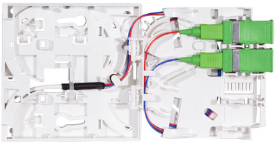 LogiLink Boîte d'épissure FTTH, 2x SC/APC, câble 20 m, blanc