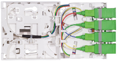 LogiLink Boîte d'épissure FTTH, 4x SC/APC, câble 20 m, blanc