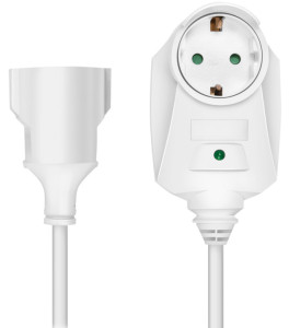 LogiLink Rallonge électrique avec prise de terre, 3 m, blanc