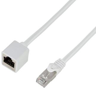 LogiLink Rallonge câble patch Premium, Cat.6A, 1 m, blanc