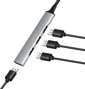 LogiLink Slim Hub USB 3.0, 4 ports, boîtier aluminium, gris