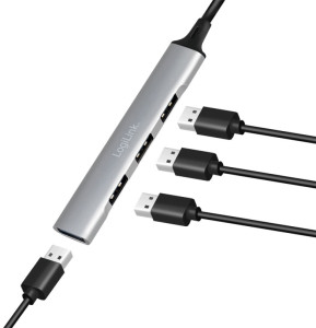 LogiLink Slim Hub USB 3.2 Gen 1, 4 ports, boîtier aluminium