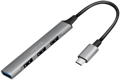 LogiLink Slim Hub USB 3.2 Gen 1, 4 ports, boîtier aluminium